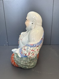 A Chinese famille rose Buddha, Zhu Mao Ji Zao 朱茂記造 mark, Republic