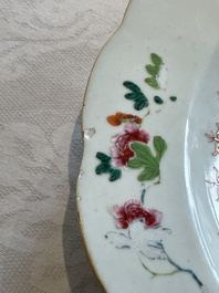 Three Chinese famille rose 'river landscape' dishes, Qianlong
