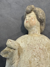 Five various Chinese painted terracotta figures, Tang