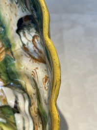 An Italian maiolica 'Istoriato' crespina with The Visitation of Mary to Elizabeth, workshop of Maestro Domenego, Venice, ca. 1570