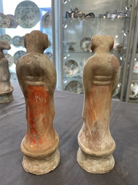 An impressive set of 12 Chinese cold painted terracotta zodiac figures, Ming