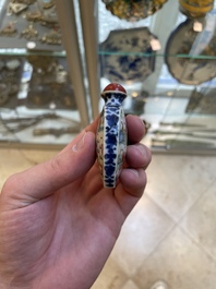 A Chinese famille rose 'dragon boat festival' snuff bottle, Qianlong mark and of the period