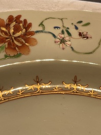 Three Chinese famille rose 'river landscape' dishes, Qianlong
