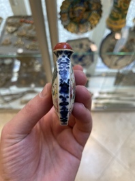 A Chinese famille rose 'dragon boat festival' snuff bottle, Qianlong mark and of the period