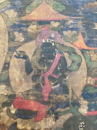 A thangka depicting Bhaisajyaguru, Tibet, 15/16th C.