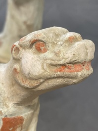 An impressive set of 12 Chinese cold painted terracotta zodiac figures, Ming