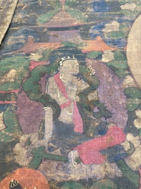 A thangka depicting Bhaisajyaguru, Tibet, 15/16th C.