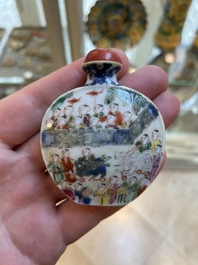 A Chinese famille rose 'dragon boat festival' snuff bottle, Qianlong mark and of the period