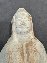Five various Chinese painted terracotta figures, Tang