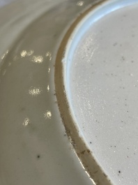 A Chinese famille rose dish, two plates and a Dutch-decorated plate, Qianlong