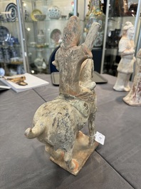 Five various Chinese painted terracotta figures, Tang