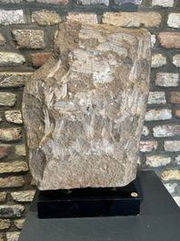 An architectural red sandstone fragment with a divinity, India, 13th C.