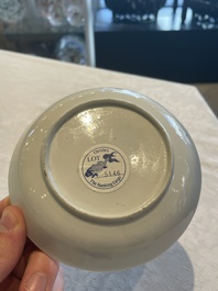 A set of six Chinese Imari-style cups and saucers from the Nanking cargo, Qianlong