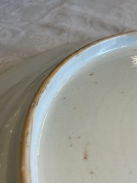 A Chinese famille rose dish and three plates, Qianlong