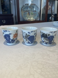 A set of six Chinese Imari-style cups and saucers from the Nanking cargo, Qianlong