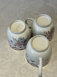A varied collection of Chinese famille rose teawares, Yongzheng/Qianlong