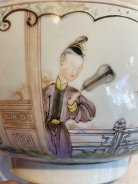 A Chinese famille rose 'mandarin subject' bowl, Qianlong