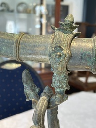 A bronze Khmer palanquin fitting, Cambodia or Thailand, probably Angkor period, 13th C.
