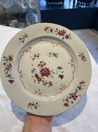 A collection of 22 Chinese famille rose and Imari-style plates, 18th C.