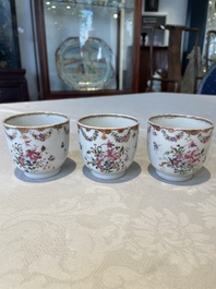 A varied collection of Chinese famille rose teawares, Yongzheng/Qianlong