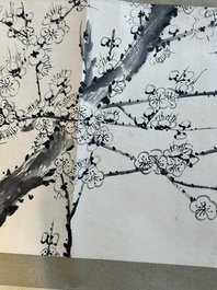 Lai Shaoqi 賴少其 (1915-2000): 'Calligraphy and plum blossom', ink and colour on paper, dated 1978