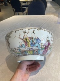 A Chinese famille rose 'mandarin subject' bowl, Qianlong