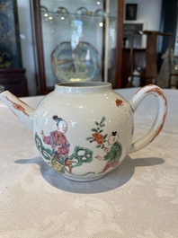 A varied collection of Chinese famille rose teawares, Yongzheng/Qianlong