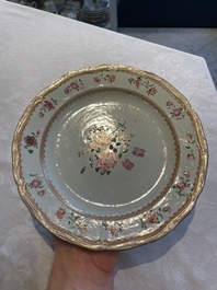 A collection of 22 Chinese famille rose and Imari-style plates, 18th C.