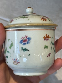 A varied collection of Chinese famille rose teawares, Yongzheng/Qianlong