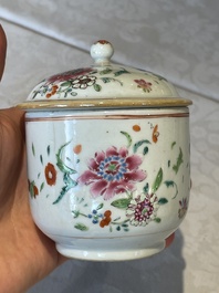 A varied collection of Chinese famille rose teawares, Yongzheng/Qianlong