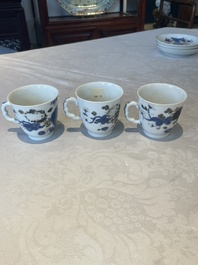 A set of six Chinese Imari-style cups and saucers from the Nanking cargo, Qianlong