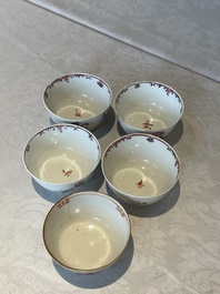 A varied collection of Chinese famille rose teawares, Yongzheng/Qianlong