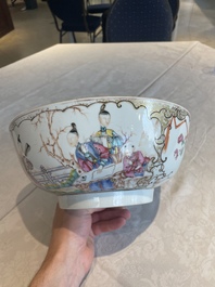 A Chinese famille rose 'mandarin subject' bowl, Qianlong