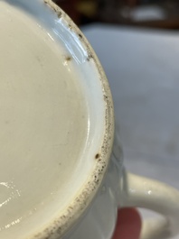 Two Chinese famille rose teapots, ten cups and nine saucers, Qianlong