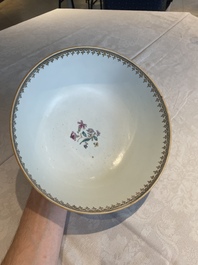 A Chinese famille rose 'mandarin subject' bowl, Qianlong