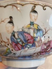 A Chinese famille rose 'mandarin subject' bowl, Qianlong
