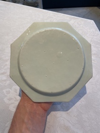 Six Chinese blue and white plates probably after a European silver model, Qianlong