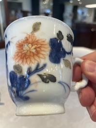 A set of six Chinese Imari-style cups and saucers from the Nanking cargo, Qianlong