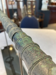 A bronze Khmer palanquin fitting, Cambodia or Thailand, probably Angkor period, 13th C.