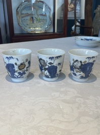 A set of six Chinese Imari-style cups and saucers from the Nanking cargo, Qianlong