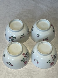A varied collection of Chinese famille rose teawares, Yongzheng/Qianlong