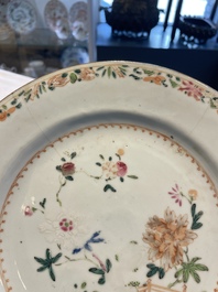 A collection of 22 Chinese famille rose and Imari-style plates, 18th C.