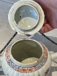 Two Chinese famille rose teapots, ten cups and nine saucers, Qianlong