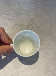 A set of six Chinese Imari-style cups and saucers from the Nanking cargo, Qianlong