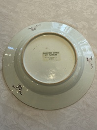 A Chinese famille rose dish and three plates, Qianlong