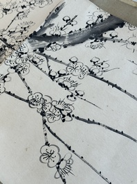 Lai Shaoqi 賴少其 (1915-2000): 'Calligraphy and plum blossom', ink and colour on paper, dated 1978
