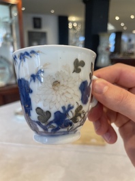 A set of six Chinese Imari-style cups and saucers from the Nanking cargo, Qianlong