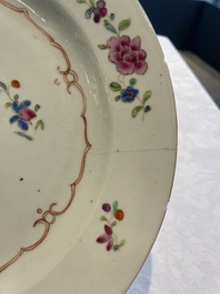 A collection of 22 Chinese famille rose and Imari-style plates, 18th C.