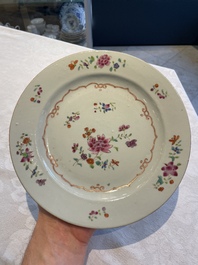 A collection of 22 Chinese famille rose and Imari-style plates, 18th C.