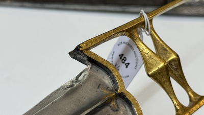 A collection of three daggers decorated with jade, silver and gold and an Indian mogul sword, India, 17/19th C.